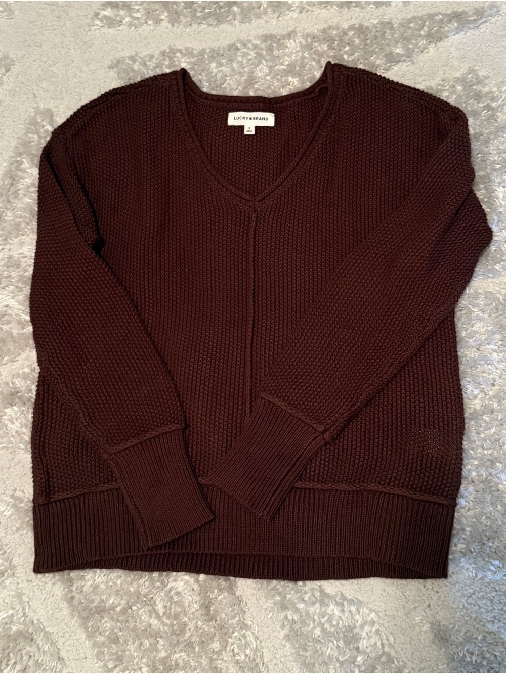 Lucky Brand Women's V-Neck Sweater - Wine